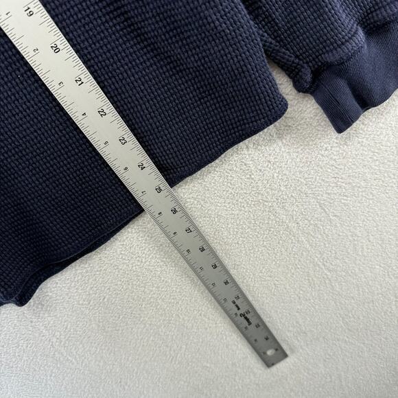 Vintage Eddie Bauer Thermal Shirt Men's Medium Blue Navy Waffle Grunge y2k Faded - Picture 4 of 8